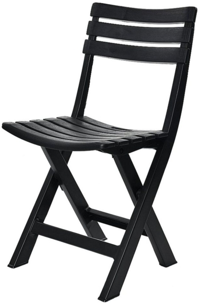 Progarden Klappstuhl Schwarz (1 St), Campingstuhl, Leicht, Kunststoff, Platzsparend Bild 4