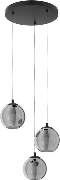 Eglo 98653 Pendelleuchte ARISCANI Rauchglas schwarz-transparent E27 3X40W Ø42,5cm H:110cm dimmbar