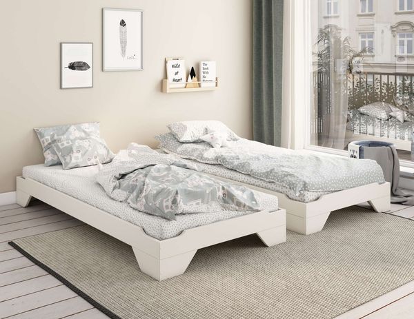 OTTO home Massivholzbett Melwine – Stapelbett aus massiver Kiefer, platzsparend & flexibel (2-tlg, 1 Bett, für ein Set bitte 2 Betten bestellen), Mit Lattenrost, ideal als Gästebett, FSC® zertifiziert, Made in Europe