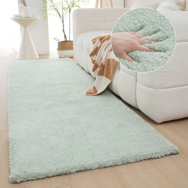 my home Hochflor-Läufer Microfaser Teppich Magong, besonders weich, sehr feiner Flor, rechteckig, Höhe: 25 mm, uni Teppiche, Wohnzimmer, Schlafzimmer, Kinderzimmer, Flur, Brücke