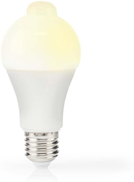 Nedis Smarte LED-Leuchte LBPE27A602, Eingang und Treppe, Licht bei Bewegung, warmweiß und hell und auch und, Weiss, Eingang und Treppe, Licht bei Bewegung, warmweiß und hell und auch und