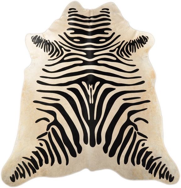 KUHFELL online & NOMAD Fellteppich KUHFELL STIERFELL RINDERFELL ZEBRA PRINT 200x160 cm SCHWARZ WEISS