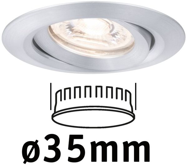 Paulmann No. 94296 Einbauleuchte Nova mini schwenkbar 4W 2.700K Alu gedreht 230V