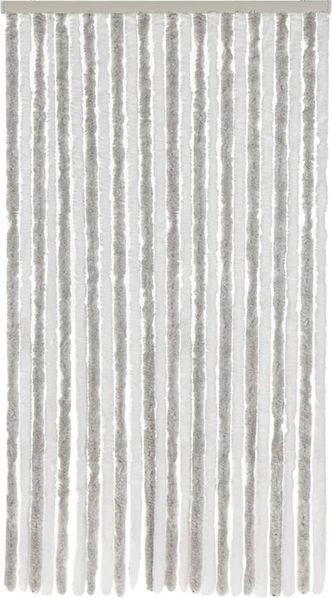 vidaXL Fliegenvorhang Hellgrau und Weiß 100x220 cm Chenille 377316 Bild 3