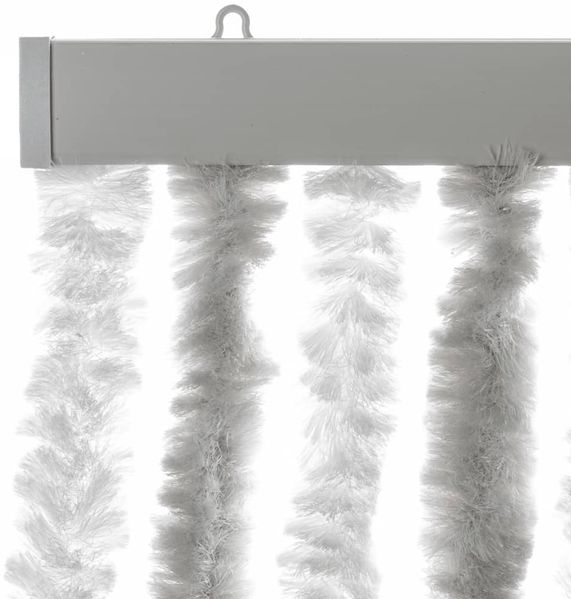 vidaXL Fliegenvorhang Hellgrau und Weiß 100x220 cm Chenille 377316 Bild 4