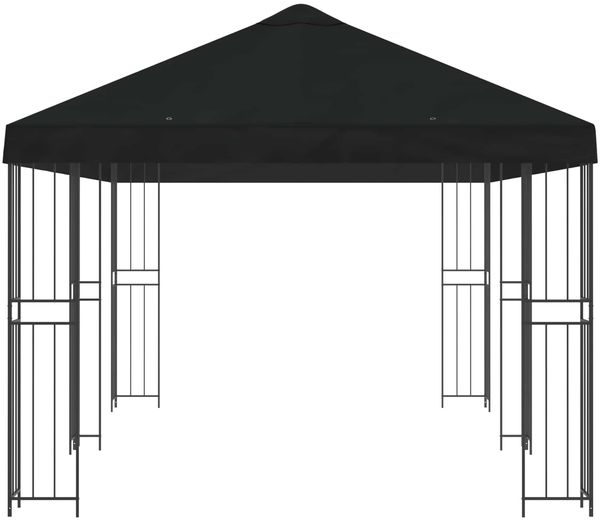 vidaXL Pavillon mit Seitenwänden 6 x 3 m Schwarz Polyester und Stahl 3375991 Bild 4