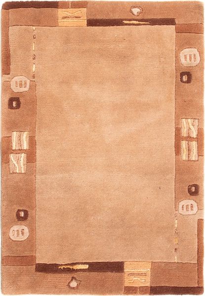 Nepal Teppich - 90 x 60 cm - dunkelbeige