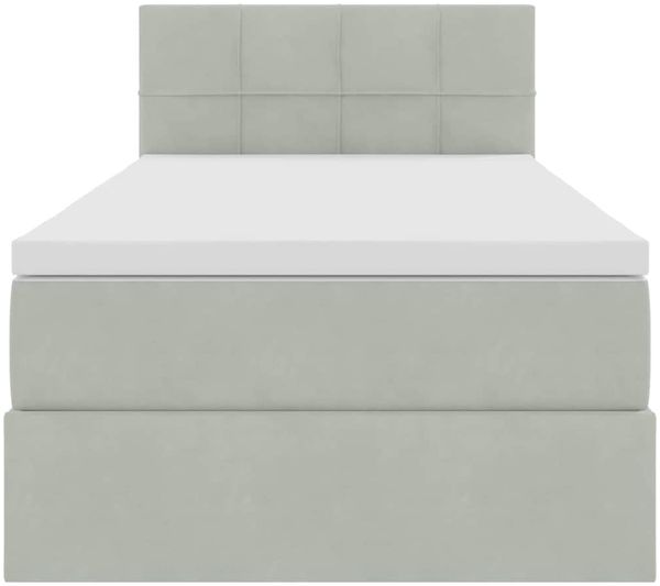 vidaXL LED-Speicherbett mit Matratze Hellgrau 100 x 200 cm Samt 3371373 Bild 8