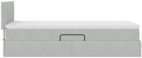 vidaXL LED-Speicherbett mit Matratze Hellgrau 100 x 200 cm Samt 3371373 Bild 11