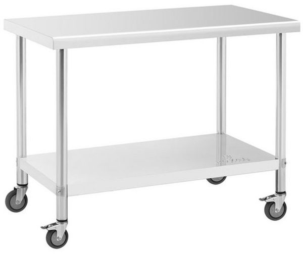 Royal Catering Arbeitstisch 60 x 120 cm Rollbarer Edelstahltisch Gastrotisch Edelstahl 158 kg, verschiedene Größen Bild 4