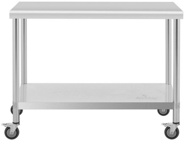 Royal Catering Arbeitstisch 60 x 120 cm Rollbarer Edelstahltisch Gastrotisch Edelstahl 158 kg, verschiedene Größen Bild 3