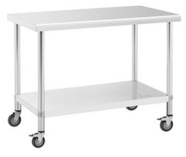 Royal Catering Arbeitstisch 60 x 120 cm Rollbarer Edelstahltisch Gastrotisch Edelstahl 158 kg, verschiedene Größen Bild 6