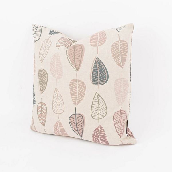 SCHÖNER LEBEN. Dekokissen Kissenhülle Scandi Retro Leaves natur rosa div. Größen SCHÖNER LEBEN
