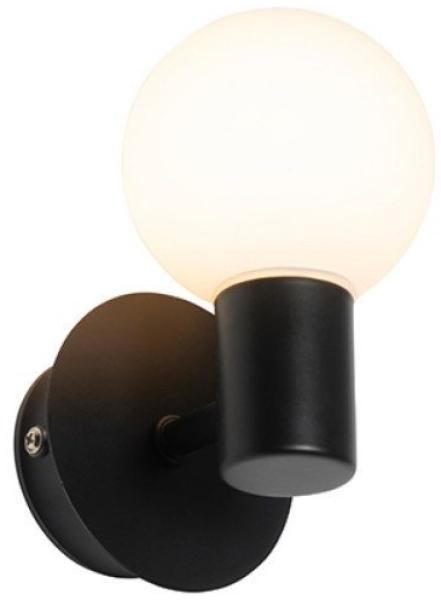 Qazqa Wandleuchte Cederic, ohne Leuchtmittel, G9, Schwarz, Modern, Glas, 1-flammig