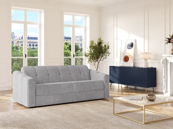 Vente-unique - DARIELO Sofa Stoff Grau - B 223 cm95 cm x H 93 cm x L 190 cm