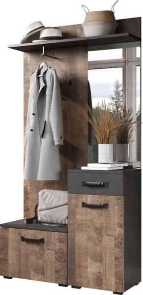 Home affaire Garderobenschrank Saragossa Kompaktgarderobe mit Schubkasten und Spiegel Bild 2