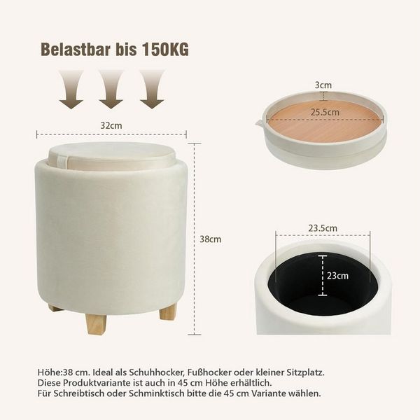 Zedelmaier Sitzhocker mit Stauraum, Schuhbank, klappbare Sitztruhe, Fußbank