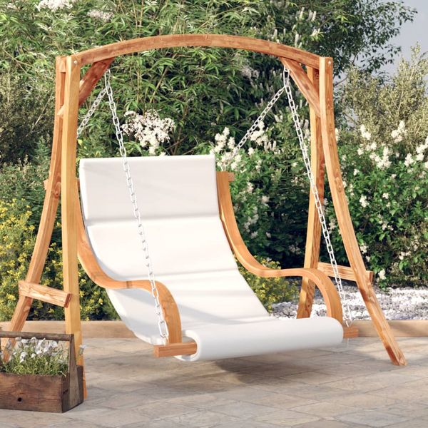 vidaXL Hollywoodschaukel mit Auflage Massivholz Fichte mit Teak-Finish 3200617