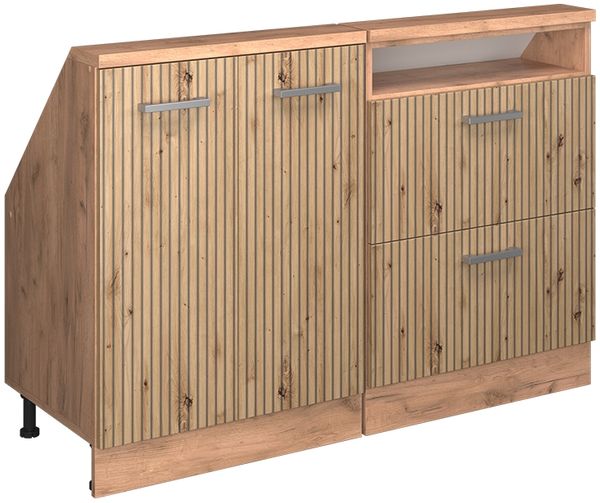 Dachschrägenschrank-Set Rion Artisan-Eiche/Goldkraft Eiche 2er Set Vicco