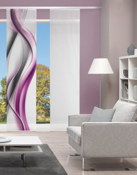 Vision S Schiebegardine CARA (1 St), Paneelwagen, halbtransparent, Schiebevorhang Bambusoptik, Digitaldruck