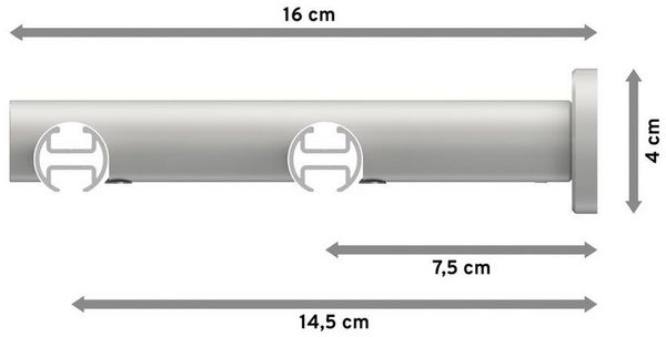 INTERDECO Gardinenstange Platon Santo, Ø 20 mm, 2-läufig, Wandmontage, Weiß