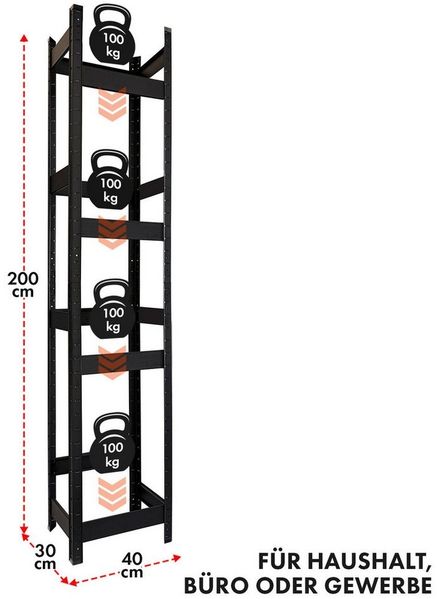 Floordirekt Flaschenregal Osaka, Aus pulverbeschichtetem Stahl für 3 bis 9 Kästen, Einfaches Ein- und Ausräumen dank cleverer Bauweise