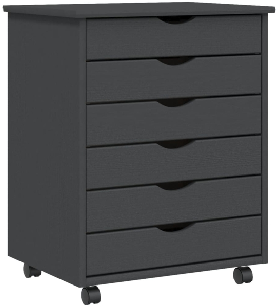 vidaXL Rollschrank mit Schubladen MOSS Grau Massivholz Kiefer 355893