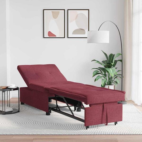 vidaXL Schlafsofa Ausziehbar Weinrot 194 x 50 x 82 cm Stoff 42008585