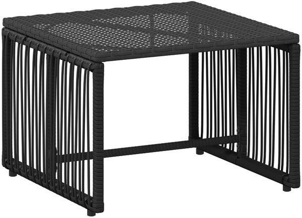 vidaXL Gartenmöbel Set 11 pcs Schwarz und Cremeweiß Poly-Rattan 42025152 Bild 8