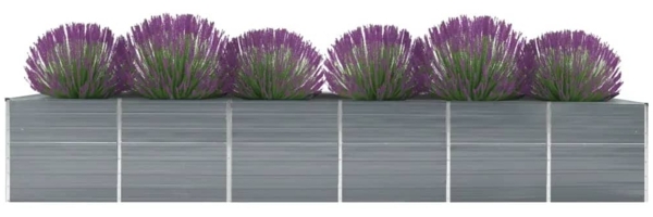 vidaXL Garten-Hochbeet Verzinkter Stahl 480x80x77 cm Grau 47068