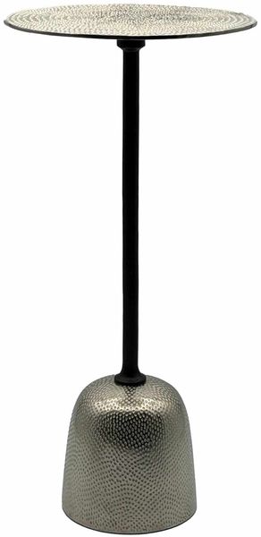 Beistelltisch Aluminium 29cm - Kleiner runder Anstelltisch aus Metall silber - Design Wohnzimmertisch - Dekotisch - Couchtisch - Metalltisch Handmade pflegeleicht