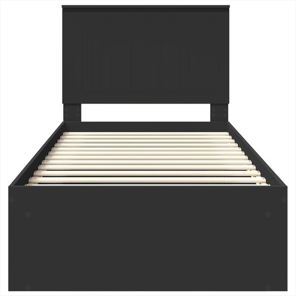 vidaXL Bettrahmen Schwarz 90 x 200 cm Massives Kiefernholz 3411056 Bild 7