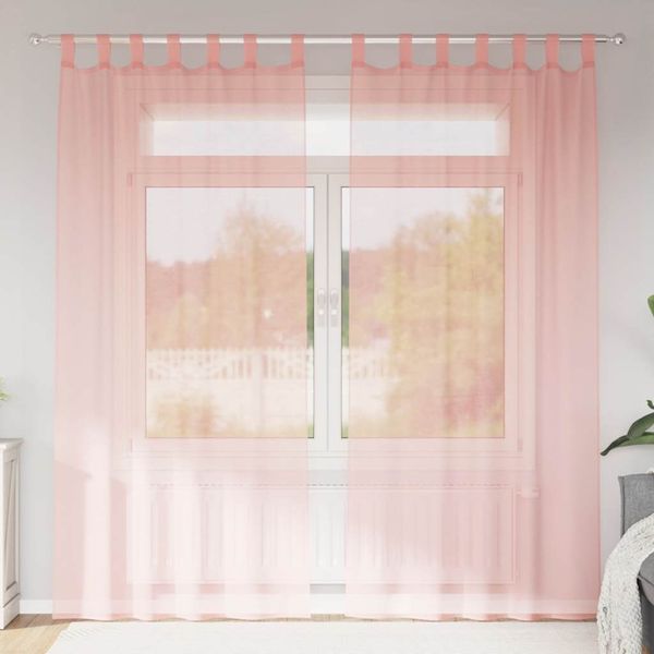 vidaXL Voile Vorhänge mit Schlaufen 2 Stk. Rosa 140x225 cm 4102288