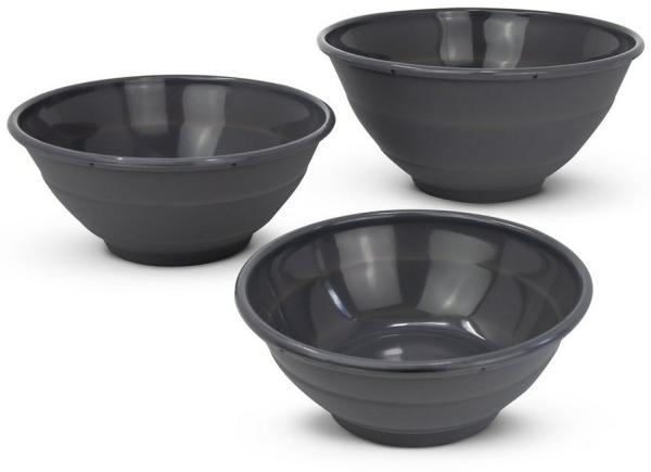 Coolinato Schüssel Set 3tlg grau aus Silikon, Silikon