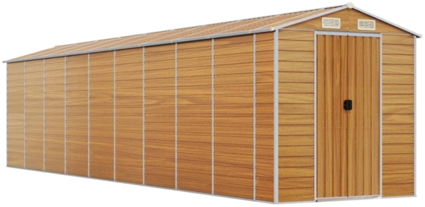 vidaXL Gerätehaus Hellbraun 191x810x198 cm Verzinkter Stahl 3188283