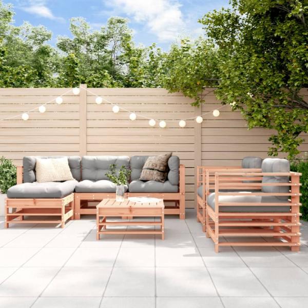vidaXL 7-tlg. Garten-Lounge-Set mit Kissen Massivholz Douglasie 3185841