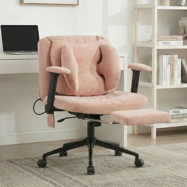 Leawin Drehstuhl Bürostuhl ergonomisch mit Air-Lordosenstütze und Rollen, Breiter Sitz, weich gepolstert und bis 150 kg belastbar