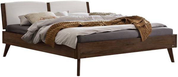 Fabro Betten braun Nussbaum Massivholz 206cm x 186cm x 87cm