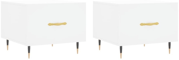 vidaXL Couchtische 2 Stk. Weiß 50x50x40 cm Holzwerkstoff 829349