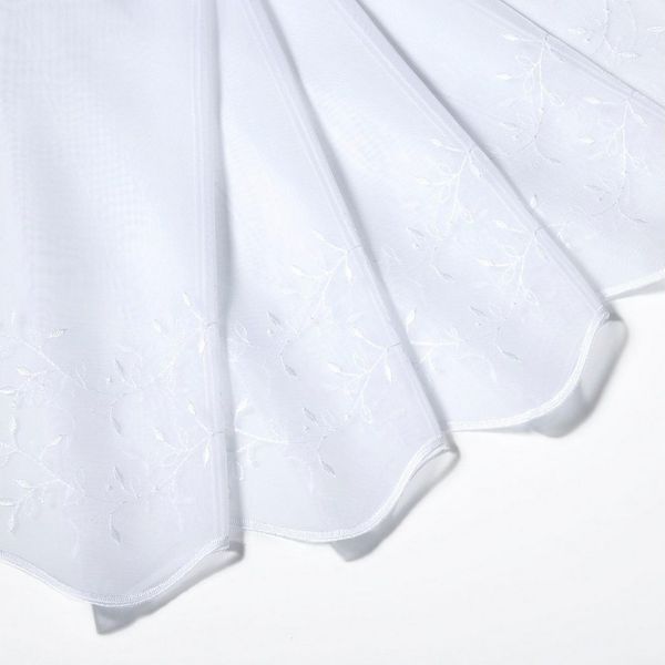 Gerster Scheibengardine TWINE (1 St), Durchzuglöcher, transparent, Hochwertiger Voile bestickt Blumenranken