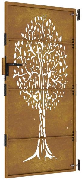 vidaXL Gartentor 85x200 cm Cortenstahl Baum-Design 153213 Bild 7