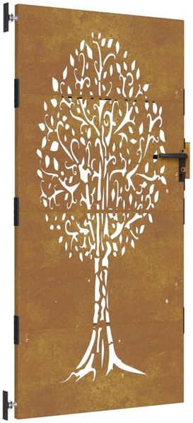 vidaXL Gartentor 85x200 cm Cortenstahl Baum-Design 153213 Bild 2