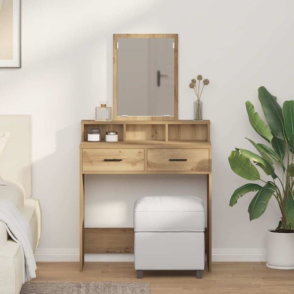 vidaXL Schminktisch Artisan-Eiche 79 x 41 x 140 cm Holzwerkstoff 865144