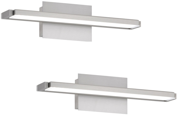 2er SET LED Wandlampen Silber schwenkbar & dimmbar, Breite 40cm