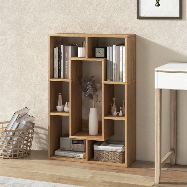COSTWAY Bücherregal, Standregal mit 7 Fächern & Kippschutz, 60x20x90cm