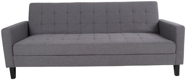 Schlafsofa >Milton< in Dunkelgrau, Stoff - 109x81x204cm (BxHxT)