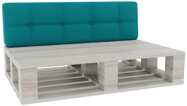 Gutekissen® Palettenkissen Gesteppte Kissen mit Knöpfen, Palettenauflagen Sitzkissen Rückenlehne Gesteppt PFG (Rückenlehne 120x50, Himmelblau)