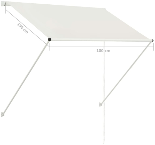 vidaXL Einziehbare Markise 100×150 cm Creme 145892 Bild 7