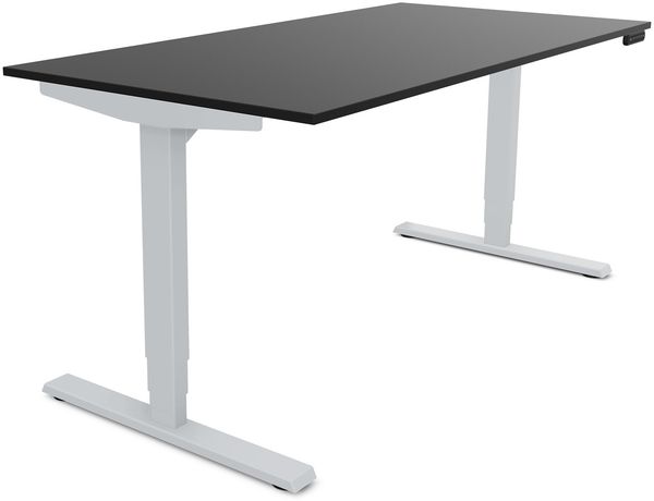 ASSMANN Elektrisch höhenverstellbarer Schreibtisch Y-Line 180x80cm Schwarz Weißaluminium Metall Holz Melaminoberfläche Bild 10