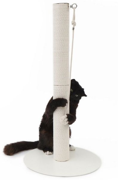 LucyBalu Kratzsäule PAPERPOLE freistehende Katzen Kratzsäule, Kratzstamm mit Spielball, Kratzbaum mit Papierseil, stabiler Kratzturm für alle Katzenrassen